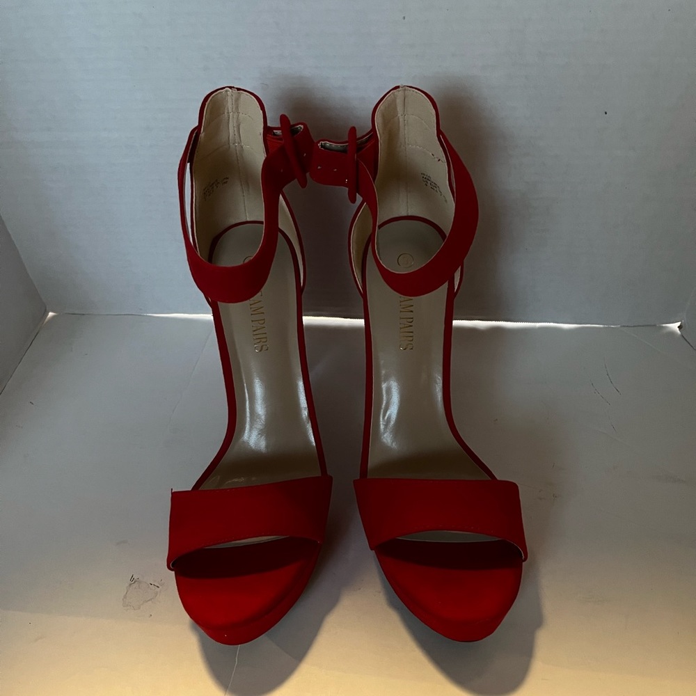 Dream Pairs Women's Hi-lo High Heel Platform Pump Sandals 9 Red Suede